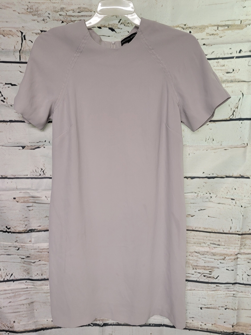 Saks Fifth Avenue Gray Shift Dress Short Sleeve Career Office Size 4